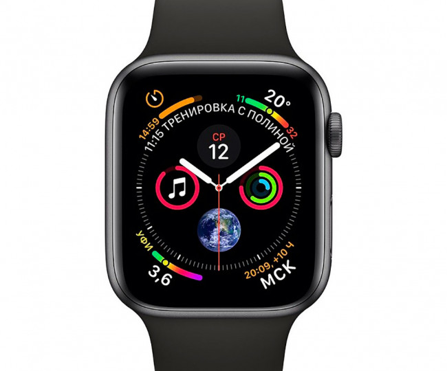 Apple Watch Series 4 GPS 44mm Space Gray Aluminum Case with Black Sport Band (MU6D2GK) б/в